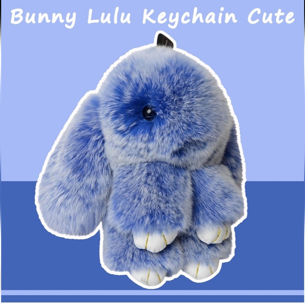 Bunny Lulu Blue/white 5.5 inch Keychain With Out Gift Box